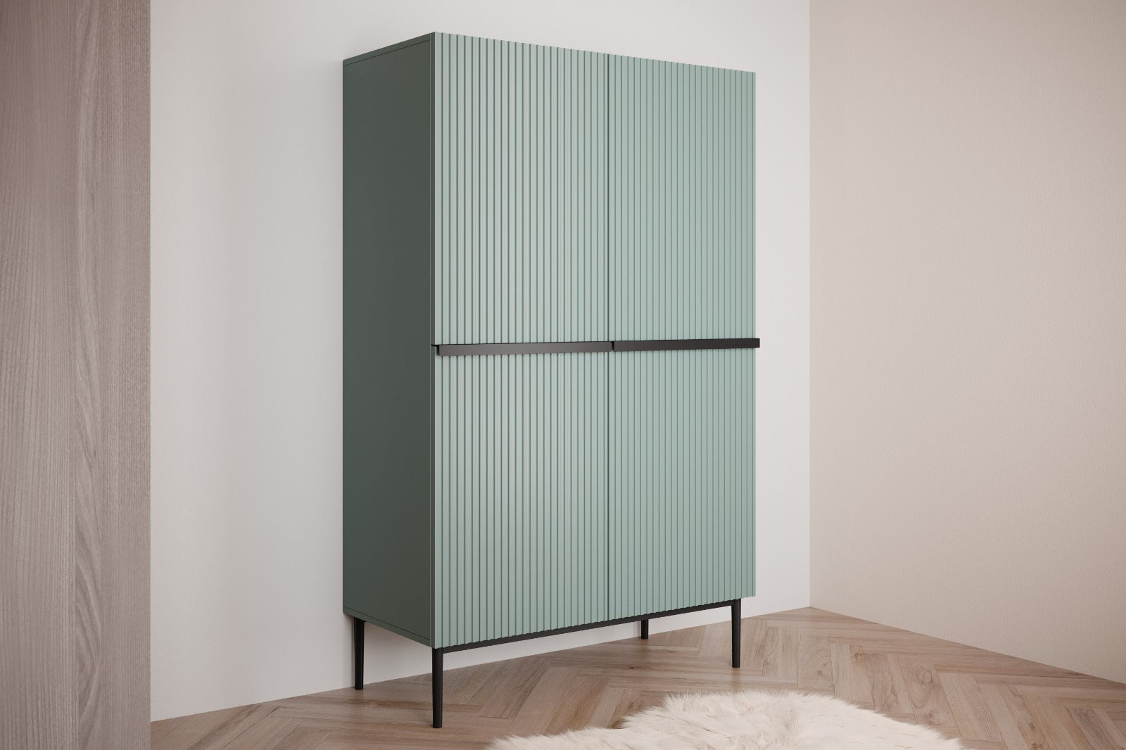 Buffet 2 portes 100 x 160 cm Nicole avec pied en métal noir
