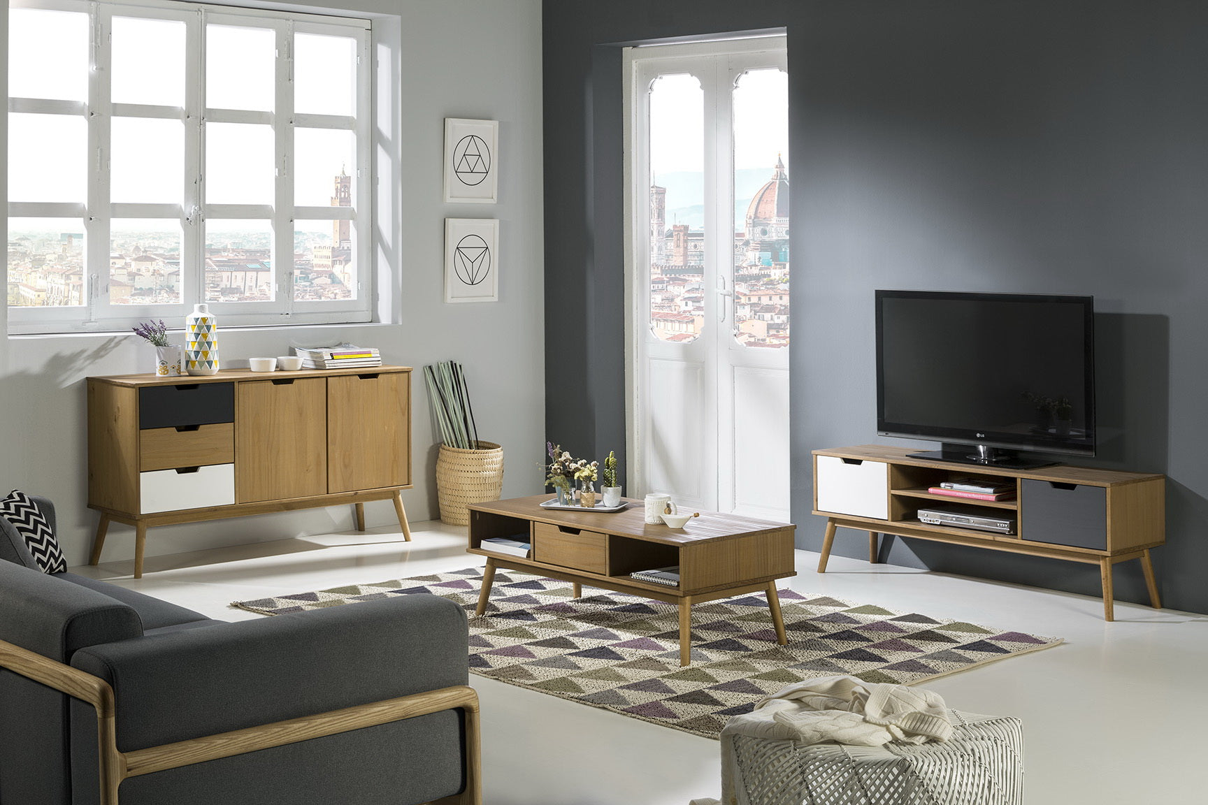 Table basse 110x55 cm Sarmento pour le salon