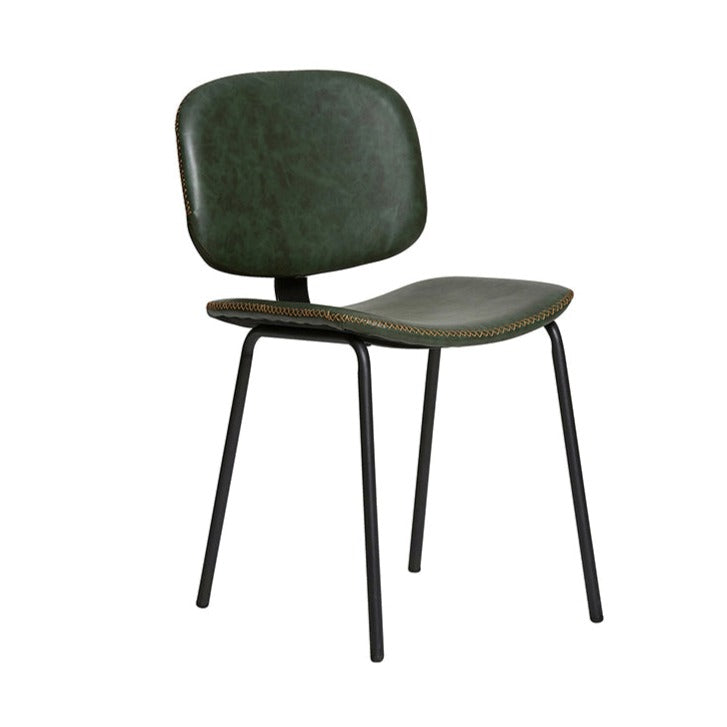 Lot de 2 chaises 45x48 h52 cm Tatorba en éco-cuir vert