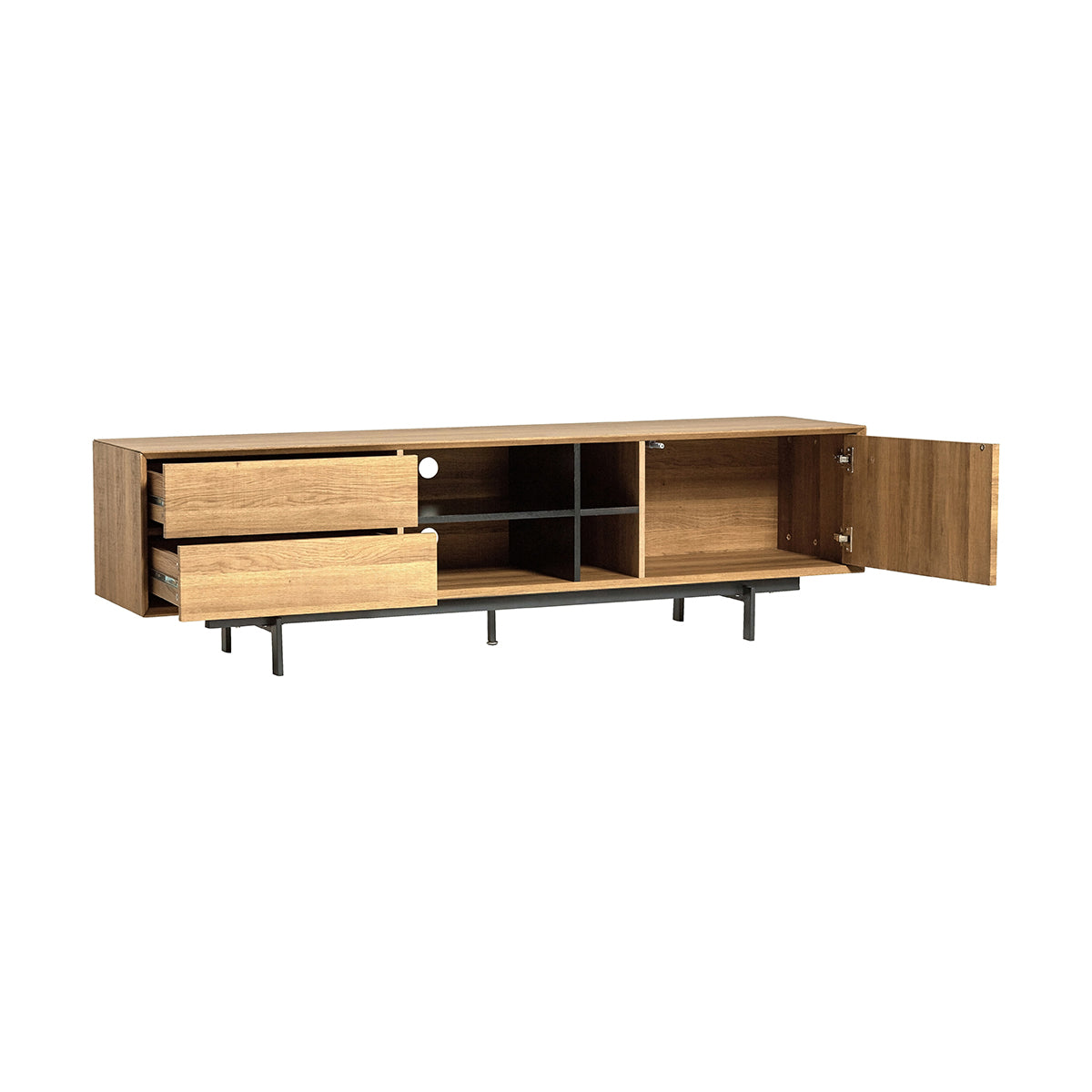 Meuble TV 180x40cm Santerno chêne foncé
