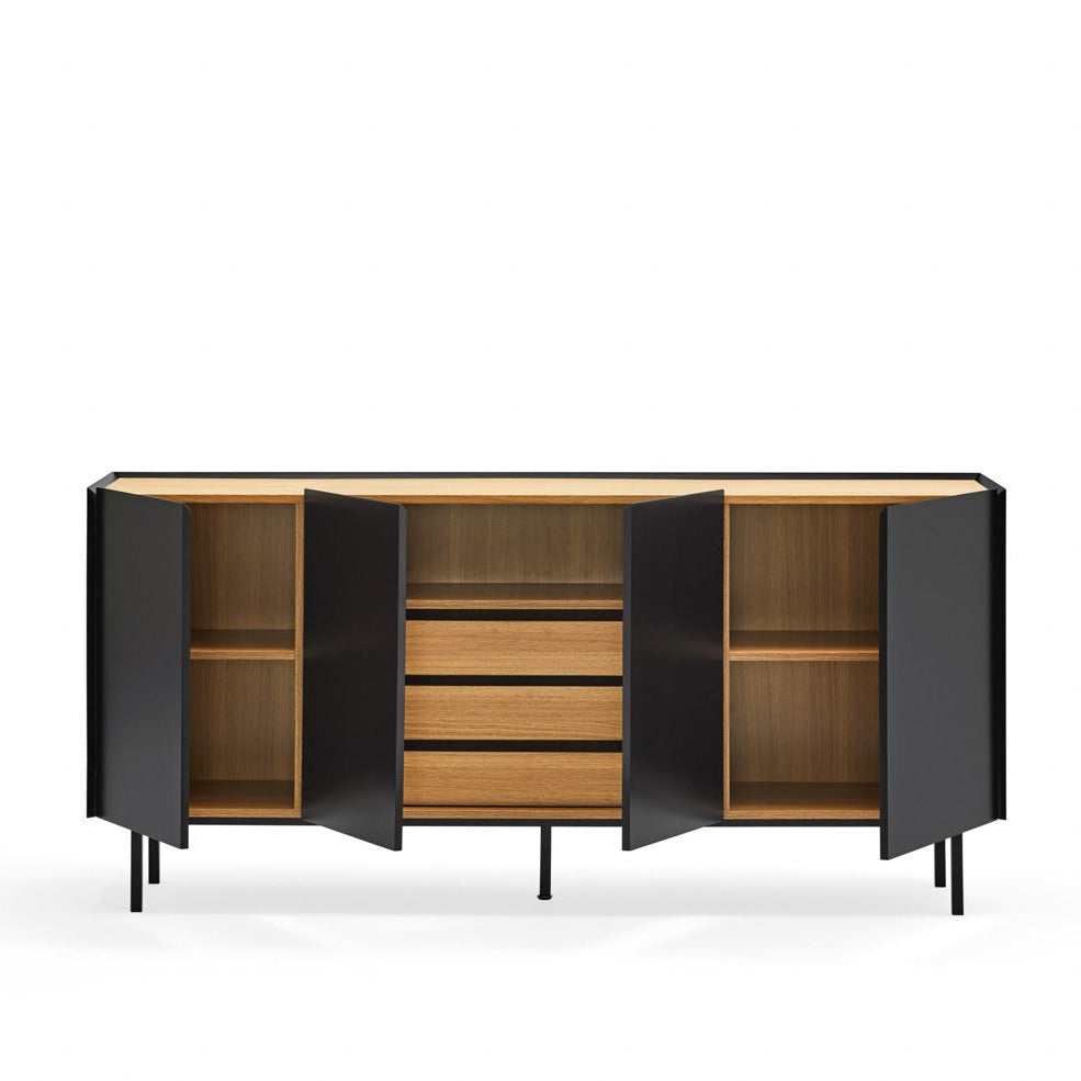 Buffet 4 portes 165x40 cm Arista de Teulat noir