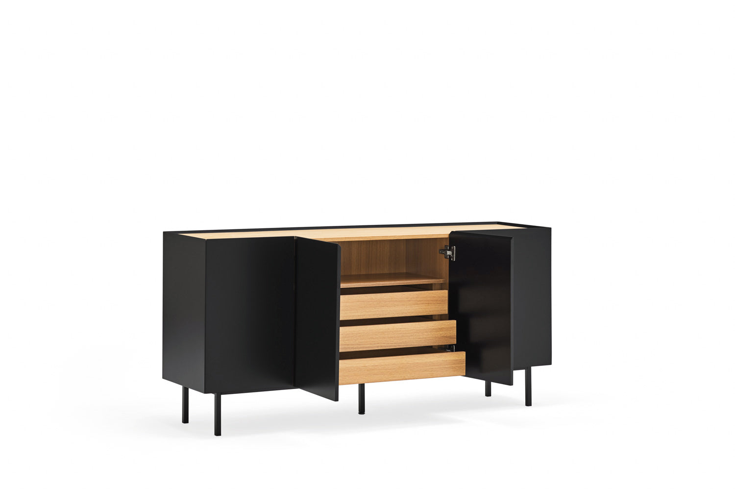 Buffet 4 portes 165x40 cm Arista de Teulat noir