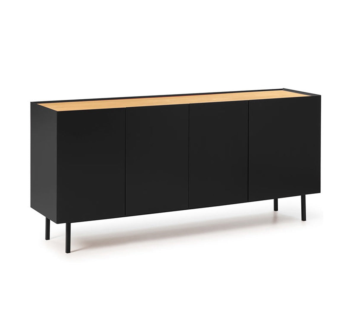 Buffet 4 portes 165x40 cm Arista de Teulat noir