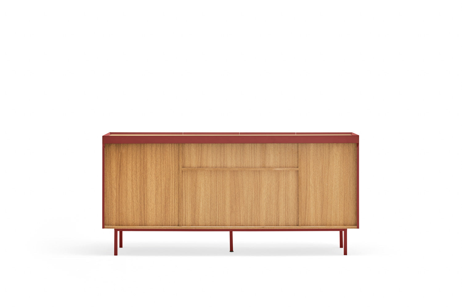 Buffet 4 portes 165x40 cm Arista de Teulat rouge