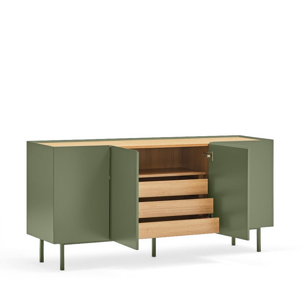 Buffet 4 portes 165x40 cm Arista de Teulat vert