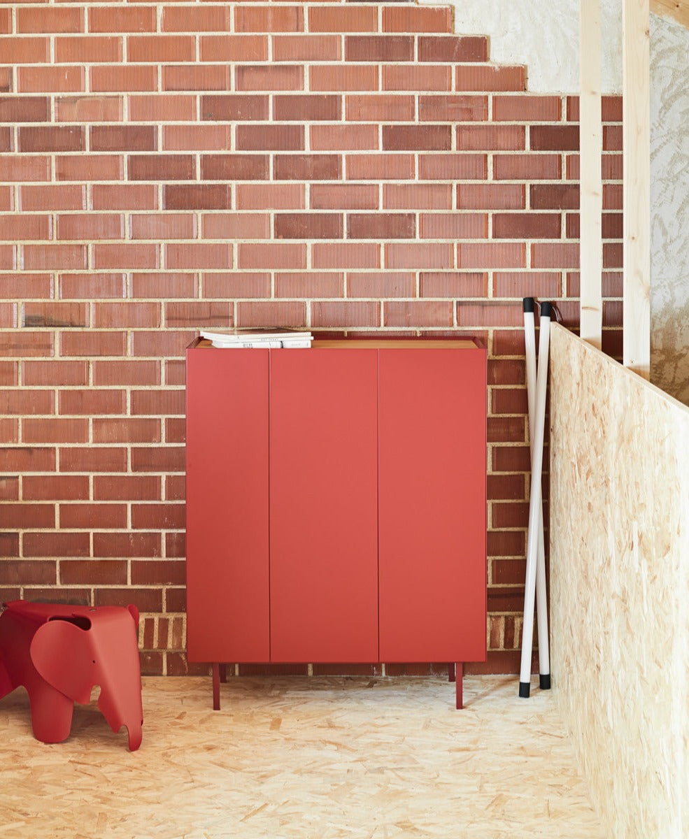 Buffet 3 portes 95x120 cm Arista de Teulat rouge