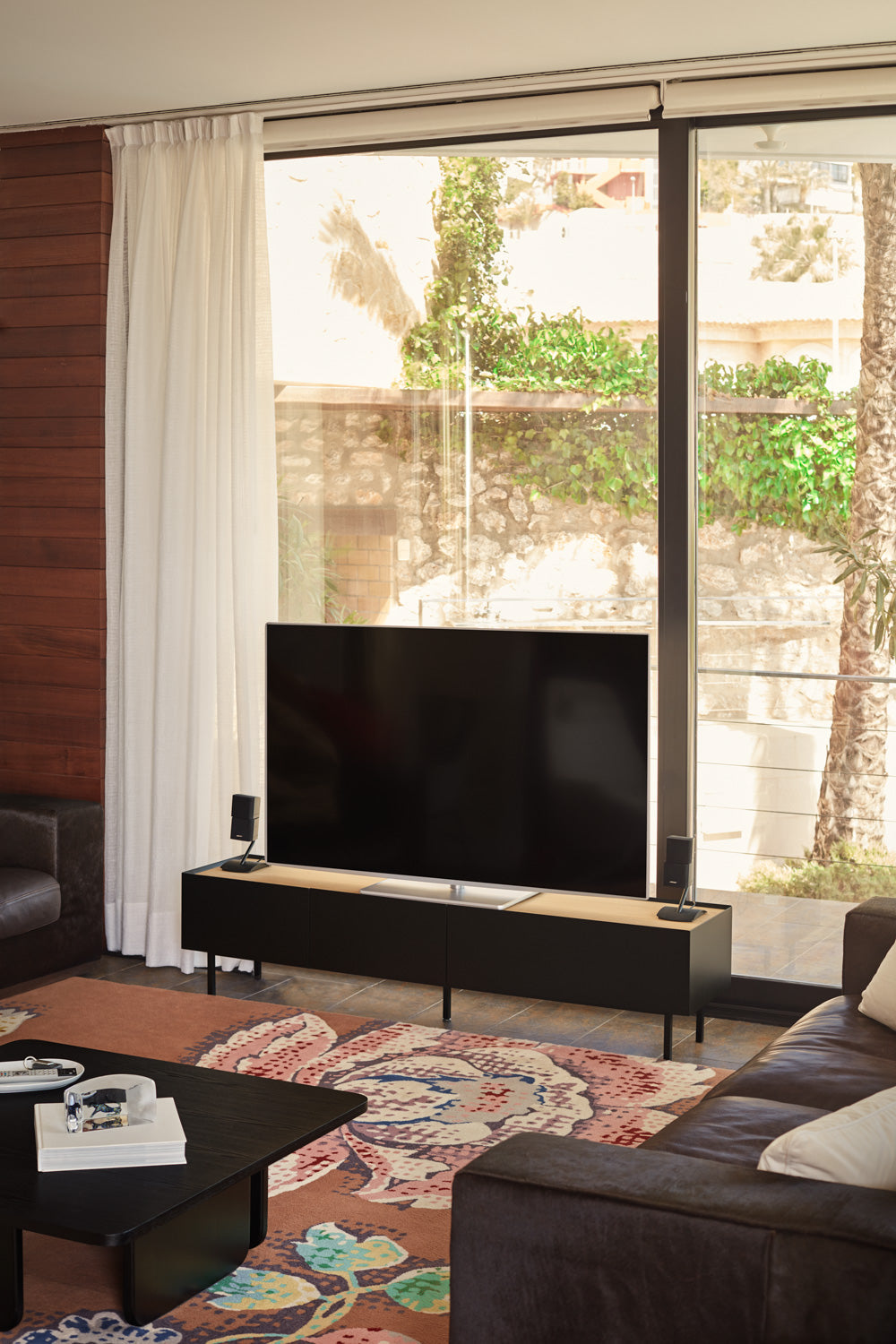 Meuble TV 180x40 cm Arista de Teulat noir