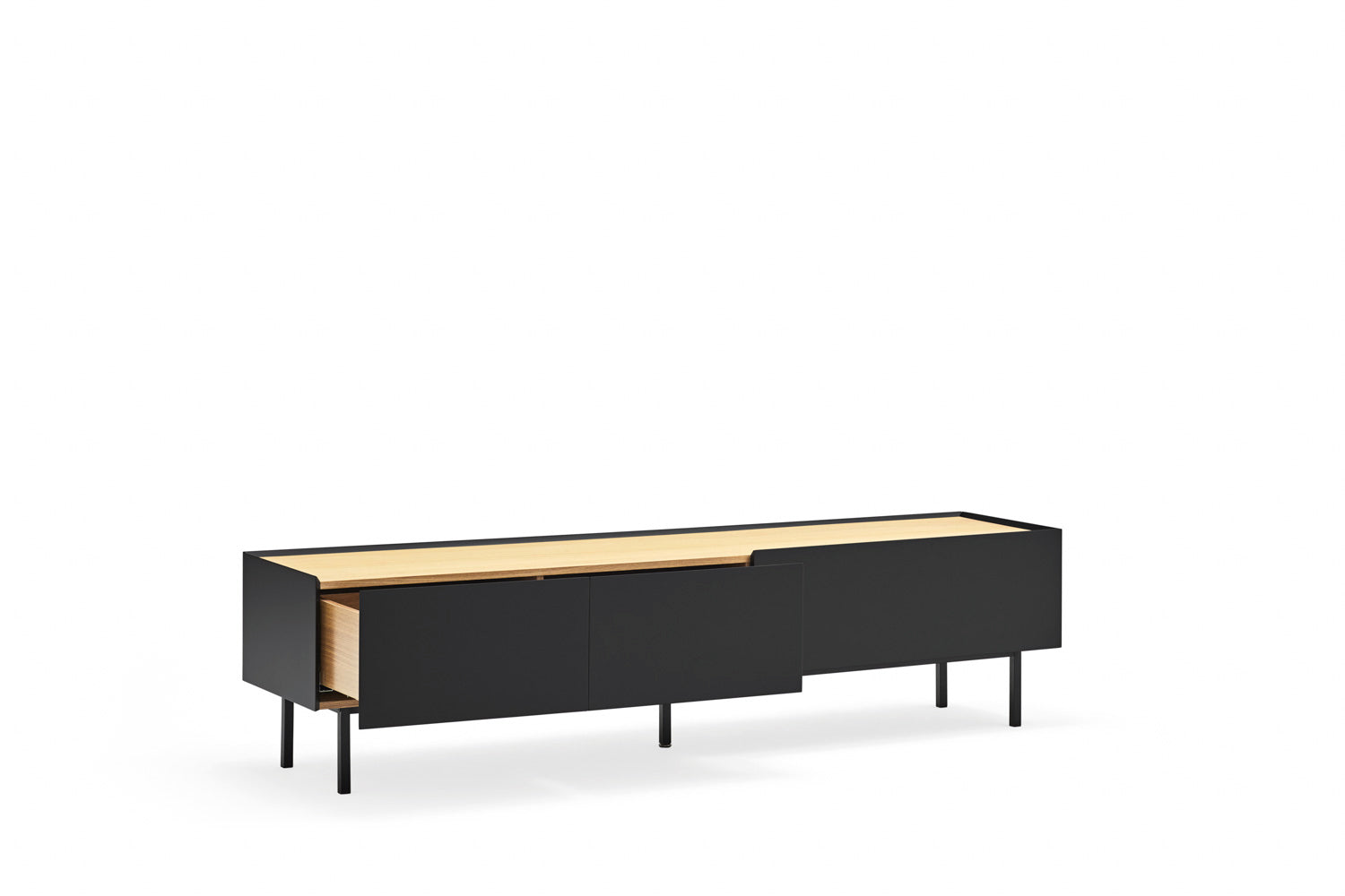 Meuble TV 180x40 cm Arista de Teulat noir