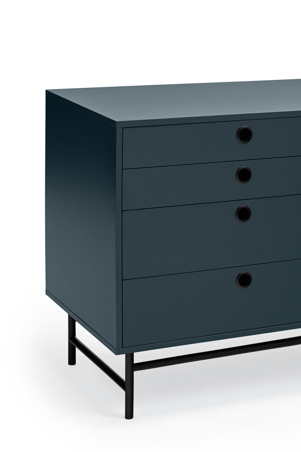 Buffet 8 tiroirs 2 portes 212x47 cm Punto de Teulat bleu