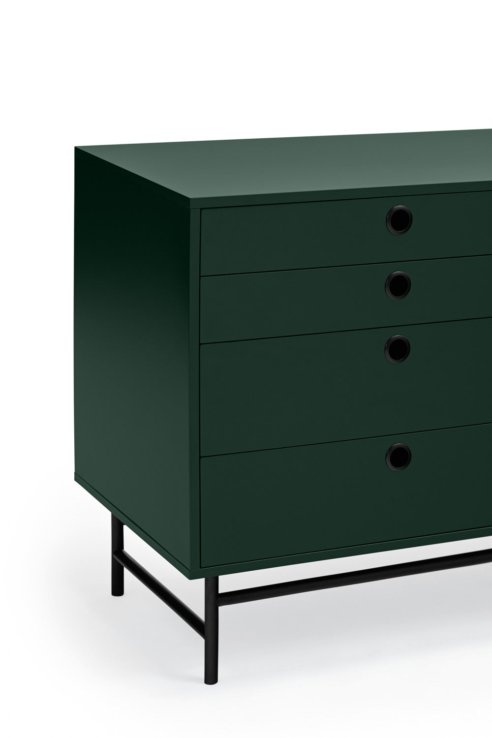 Buffet 8 tiroirs 2 portes 212x47 cm Punto de Teulat vert