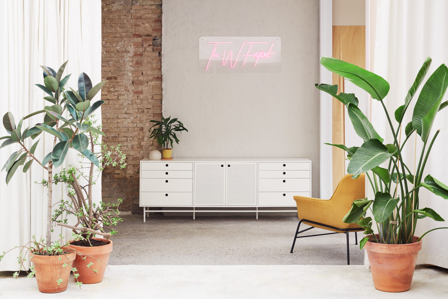 Buffet 8 tiroirs 2 portes 212x47 cm Punto de Teulat blanc