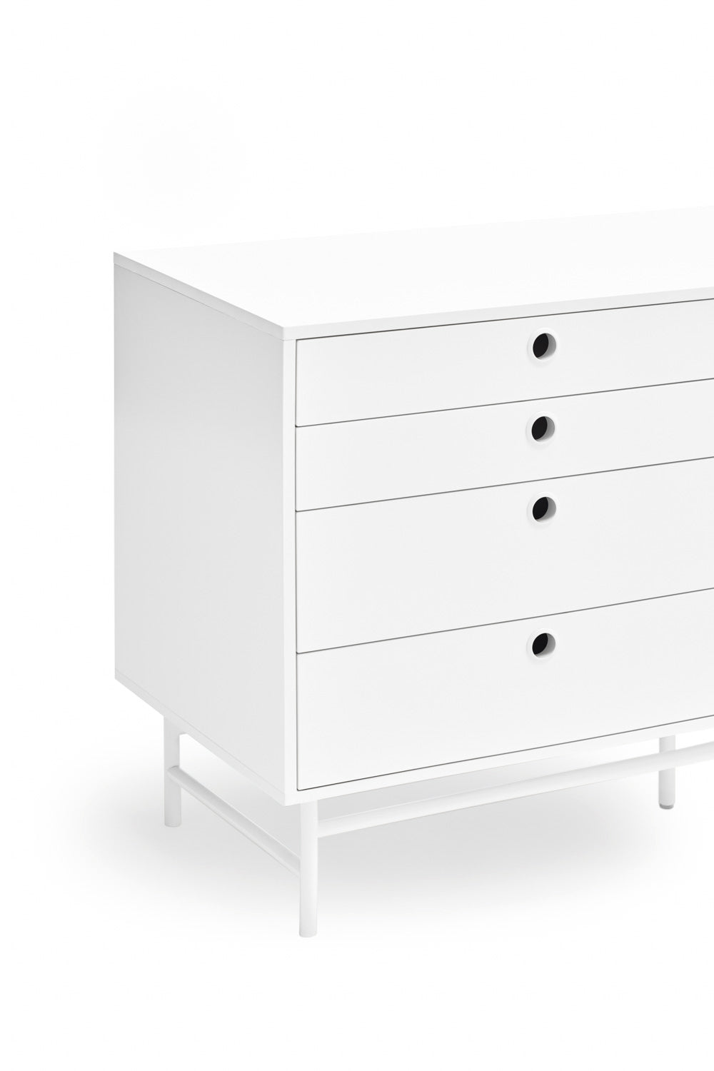 Buffet 8 tiroirs 2 portes 212x47 cm Punto de Teulat blanc
