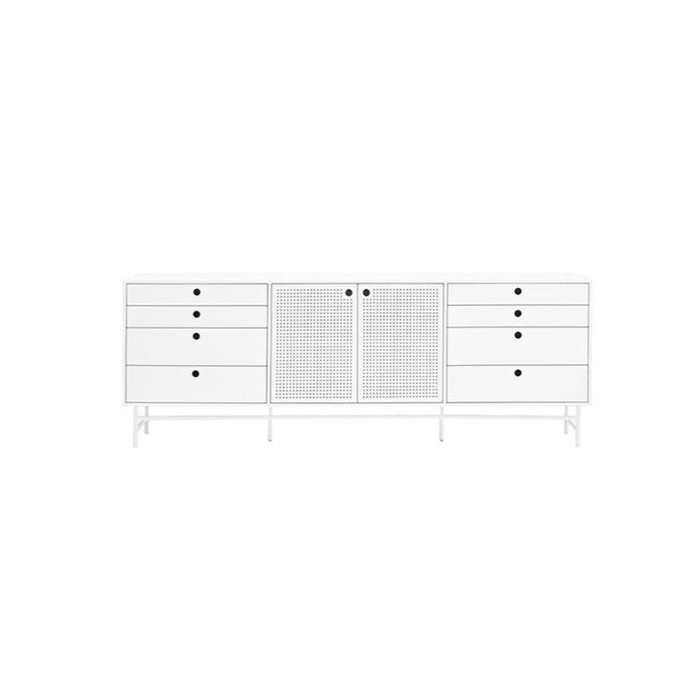 Buffet 8 tiroirs 2 portes 212x47 cm Punto de Teulat blanc