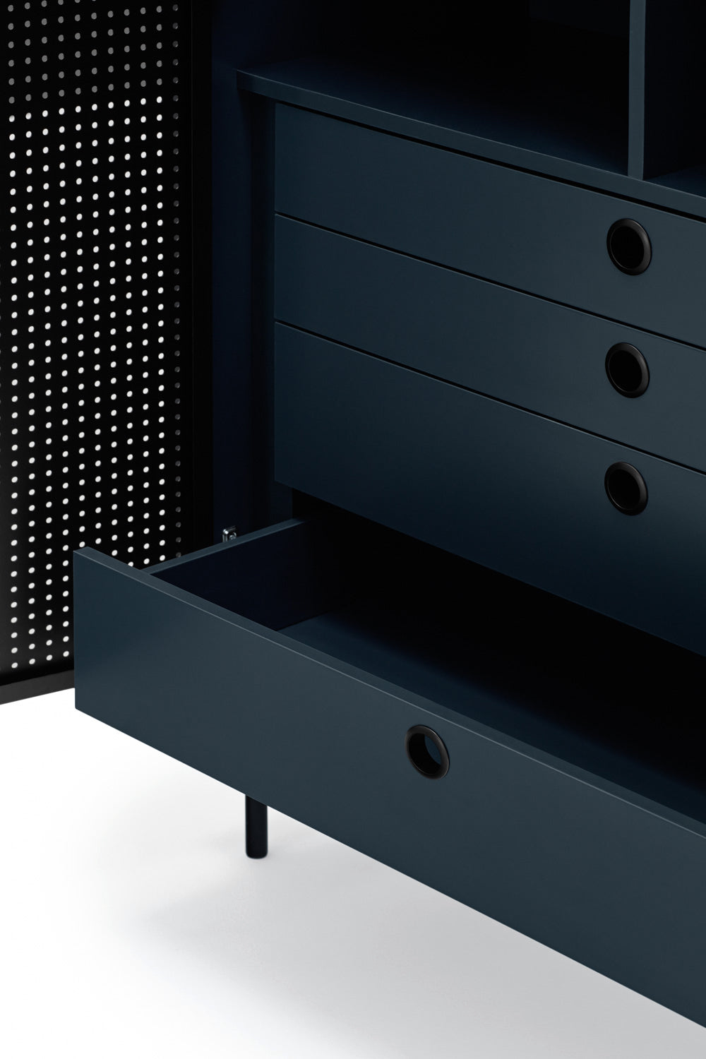 Buffet 2 portes 93x130 cm Punto de Teulat bleue