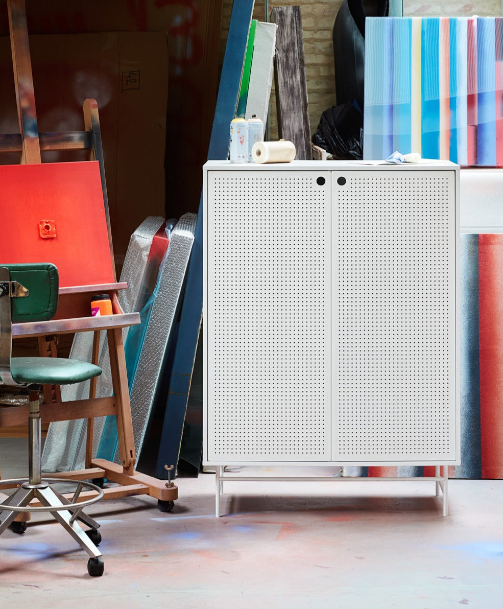 Buffet 2 portes 93x130 cm Punto de Teulat blanc