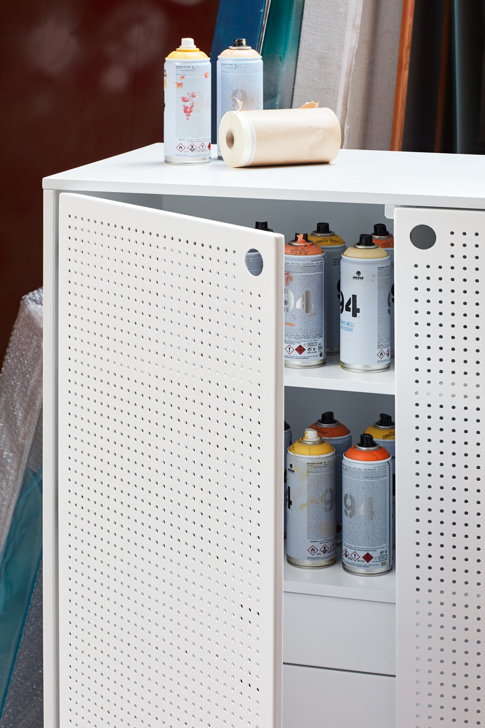 Buffet 2 portes 93x130 cm Punto de Teulat blanc