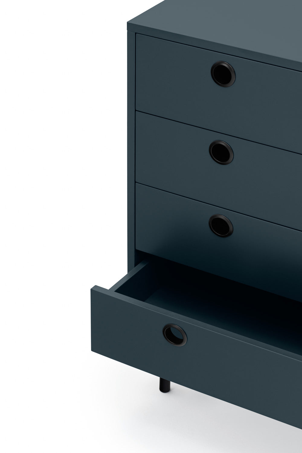 Commode 4 tiroirs 1 porte 97x45 cm Punto de Teulat bleue