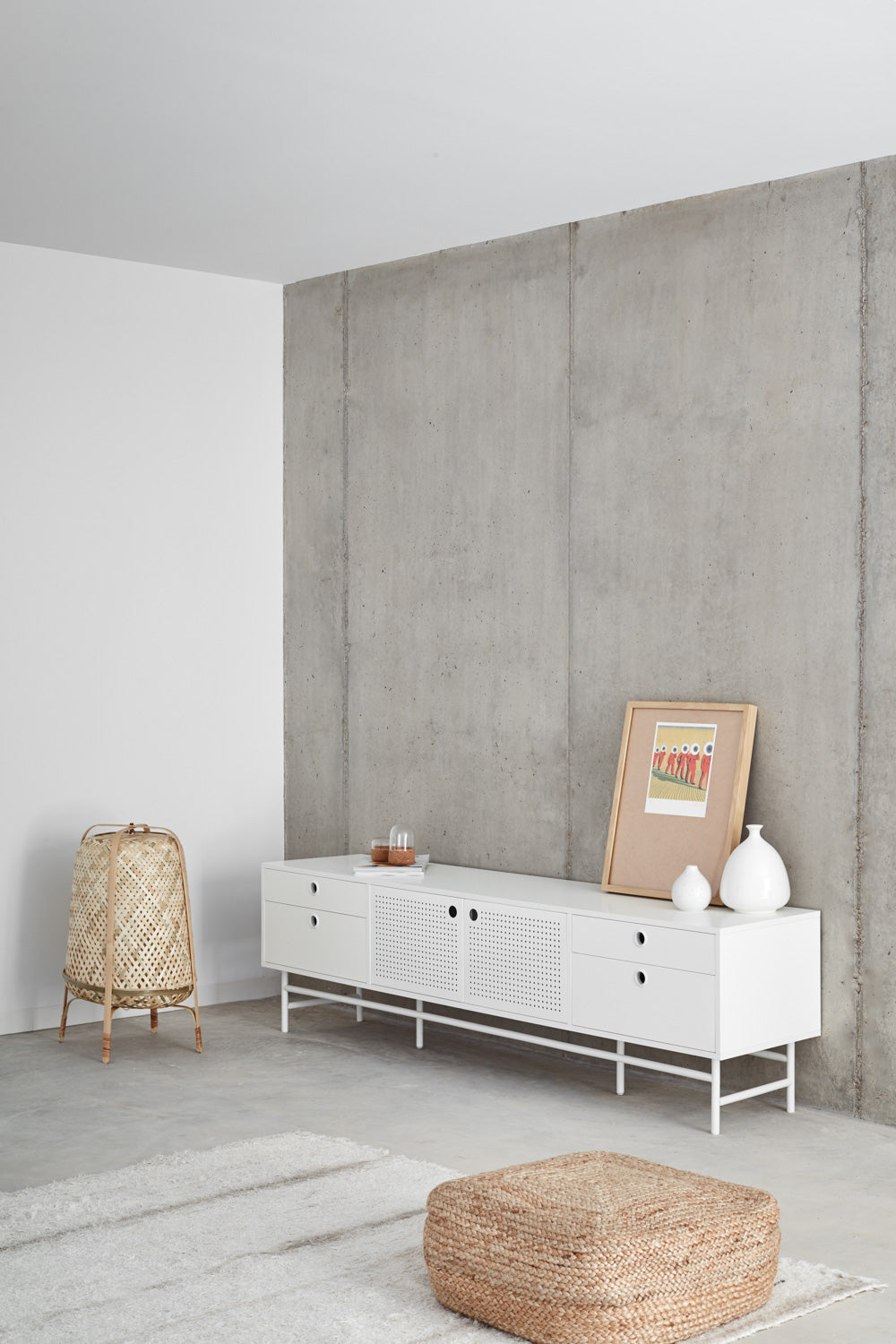 Meuble TV 180x40 cm Punto de Teulat blanc