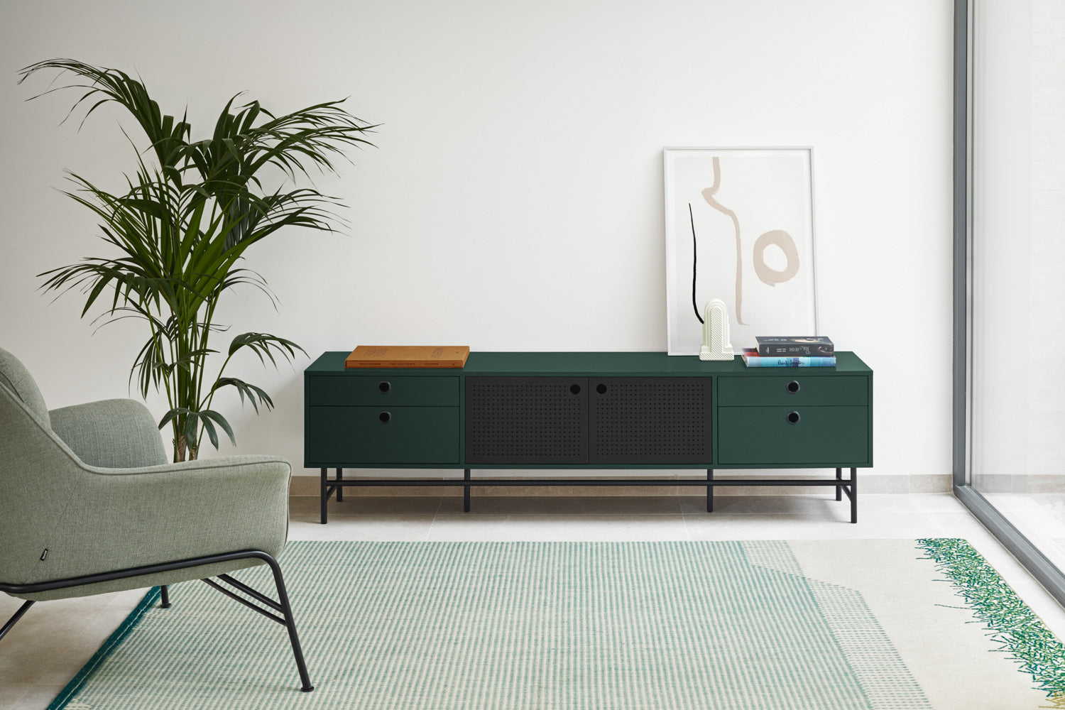Meuble TV 180x40 cm Punto de Teulat vert