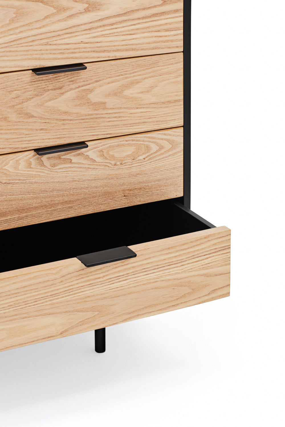 Buffet 2 portes 4 tiroirs 160x47 cm Sierra de Teulat noir et chêne clair