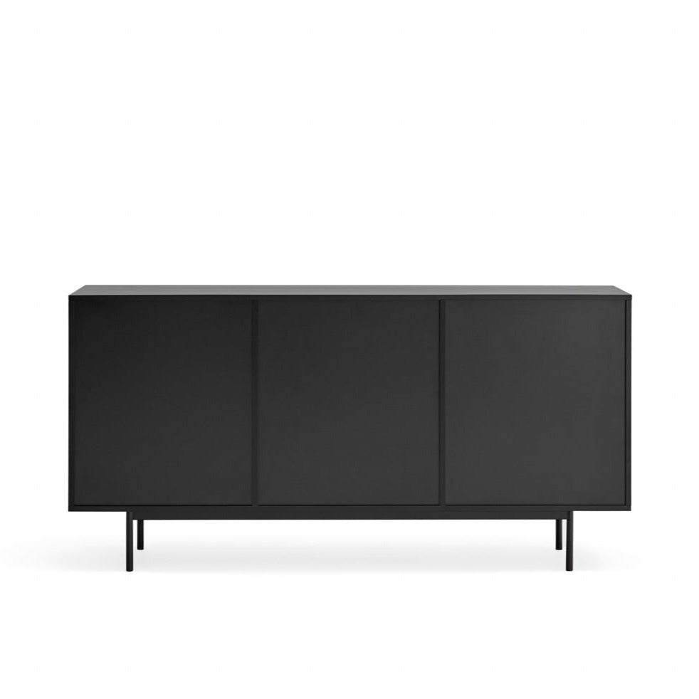 Buffet 2 portes 4 tiroirs 160x47 cm Sierra de Teulat noir et chêne clair