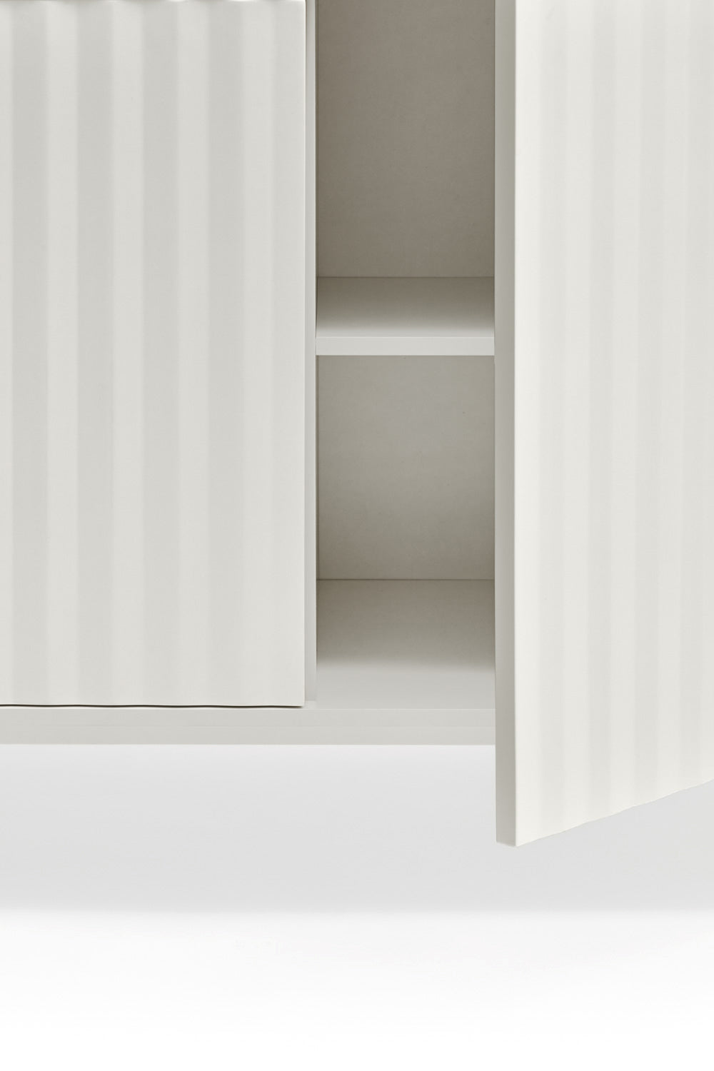 Buffet 4 tiroirs 2 portes 160x47 cm Sierra de Teulat blanc et chêne clair