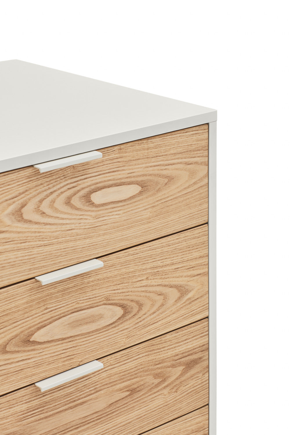Buffet 4 tiroirs 2 portes 160x47 cm Sierra de Teulat blanc et chêne clair