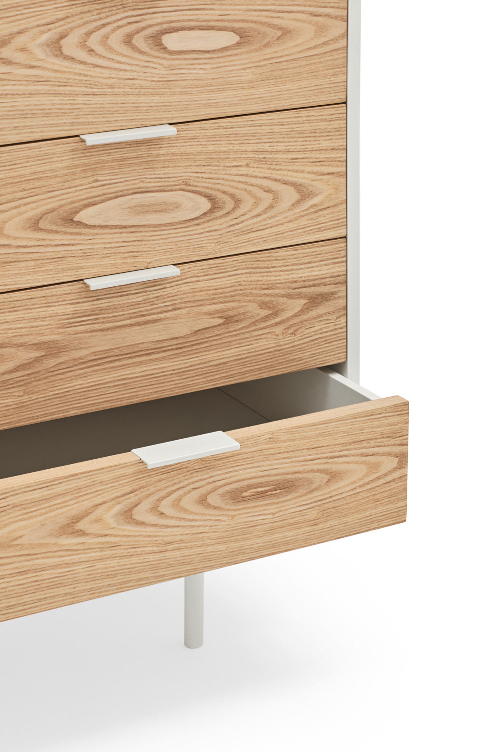 Buffet 4 tiroirs 2 portes 160x47 cm Sierra de Teulat blanc et chêne clair