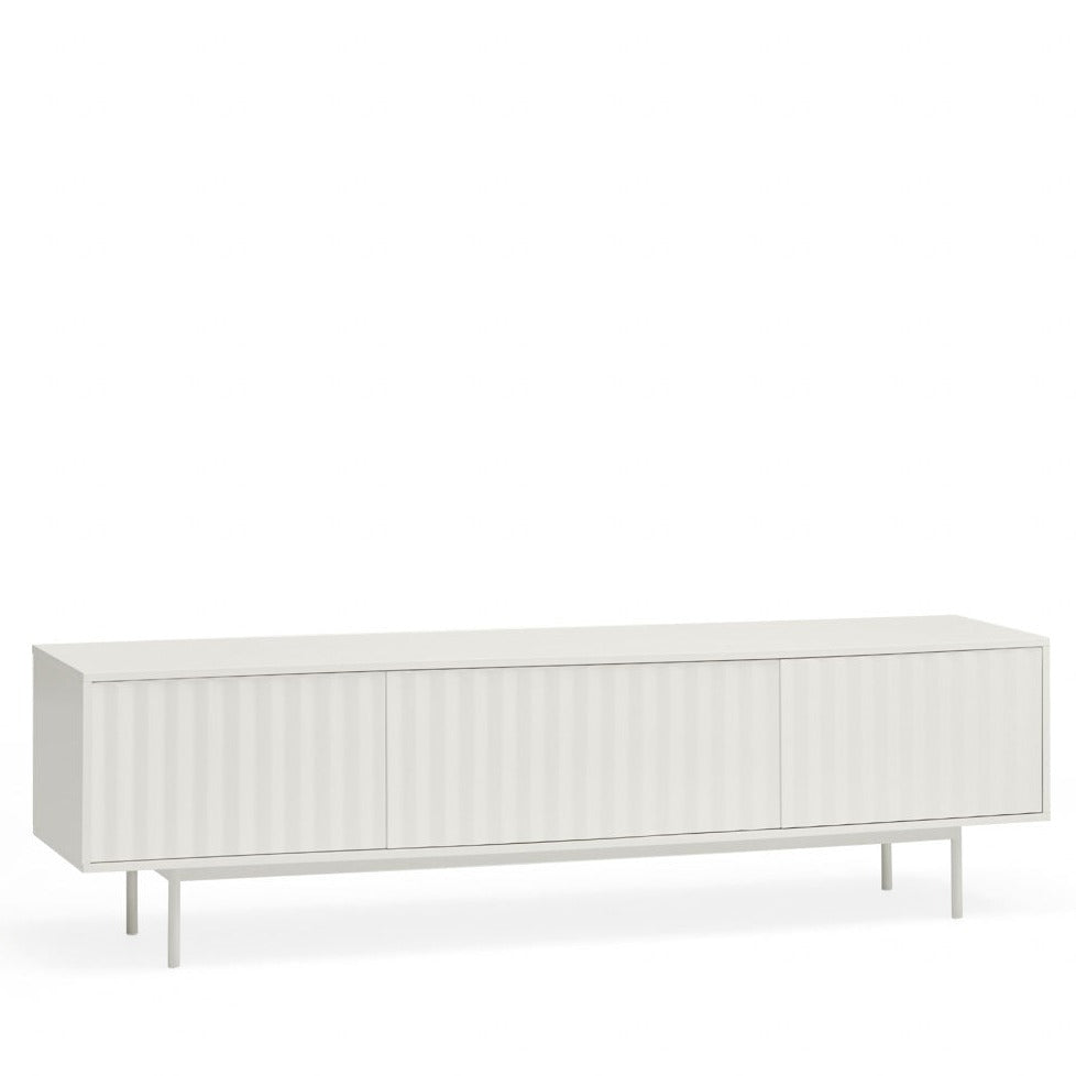 Meuble TV 2 portes à abattant 180x40 cm Sierra de Teulat blanc