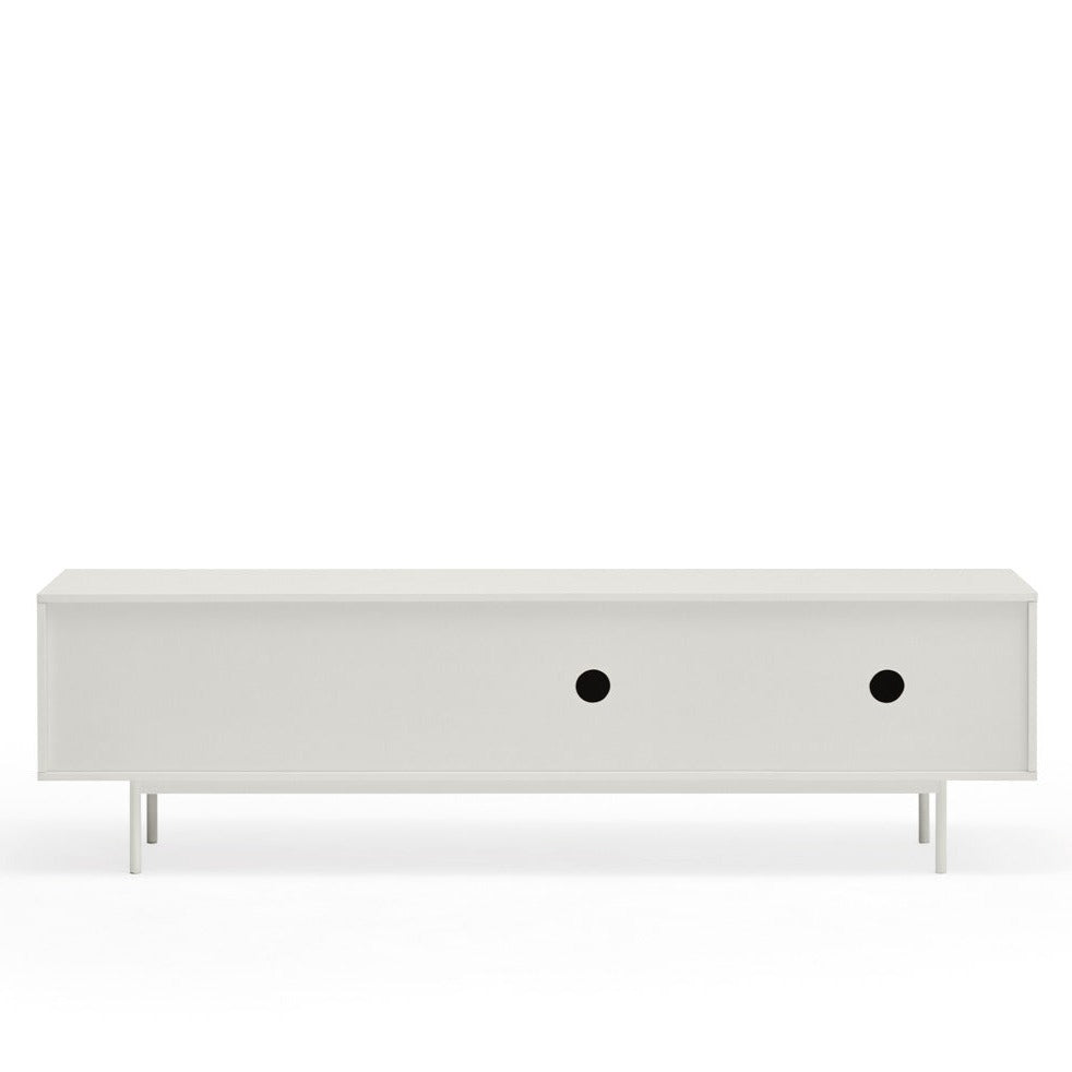 Meuble TV 180x40 cm Sierra de Teulat blanc et chêne clair