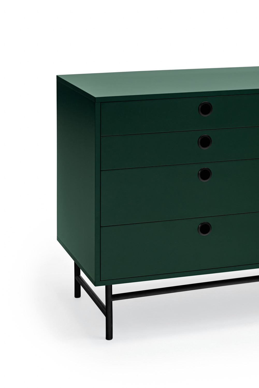 Buffet 4 tiroirs 2 portes 150x47 cm Punto de Teulat vert
