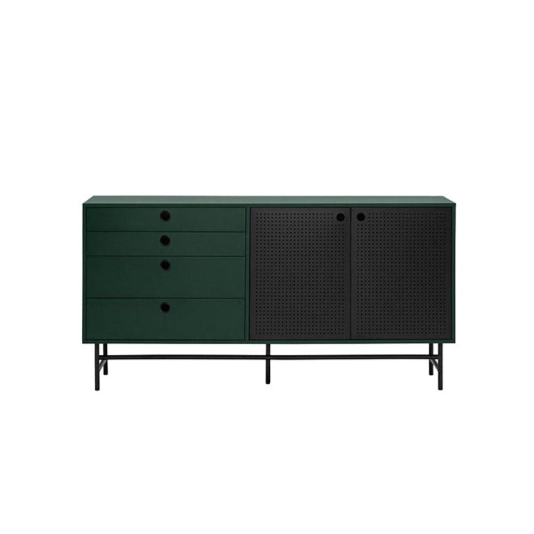 Buffet 4 tiroirs 2 portes 150x47 cm Punto de Teulat vert
