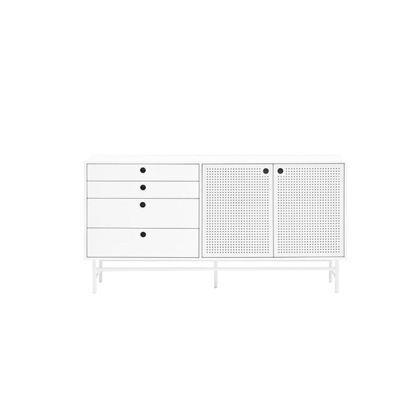 Buffet 4 tiroirs 2 portes 150x47 cm Punto de Teulat blanc