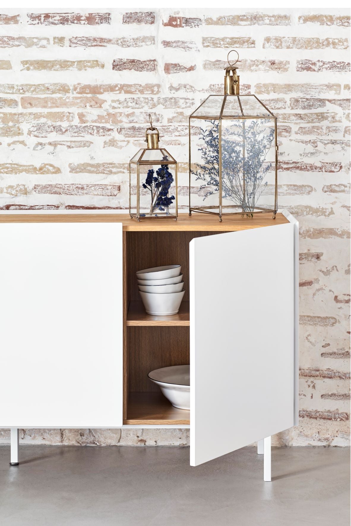 Buffet 4 portes 165x40 cm Arista de Teulat blanc
