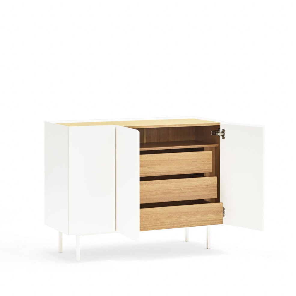 Buffet 3 portes 110x40 cm Arista de Teulat blanc