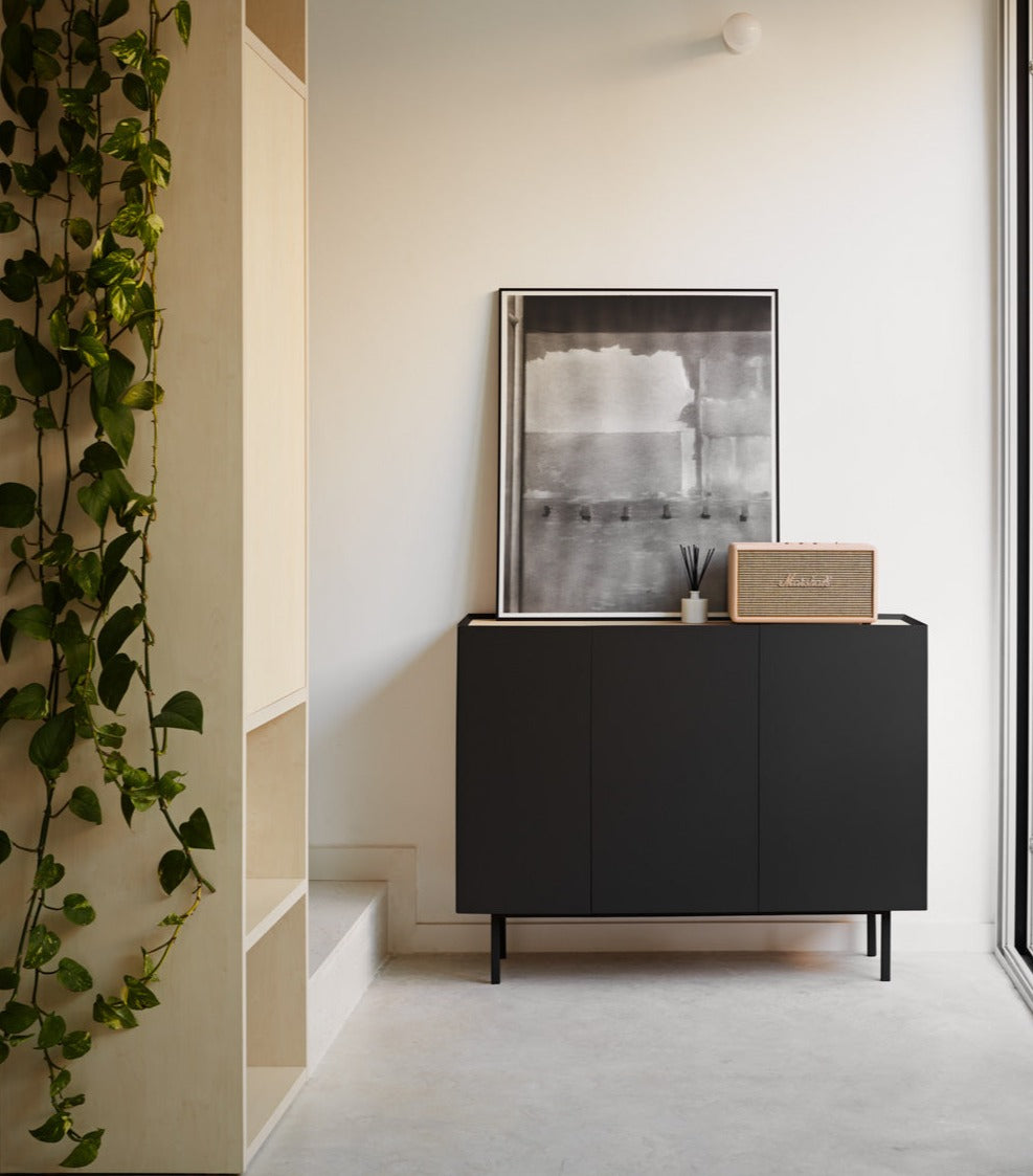 Buffet 3 portes 110x40 cm Arista de Teulat noir