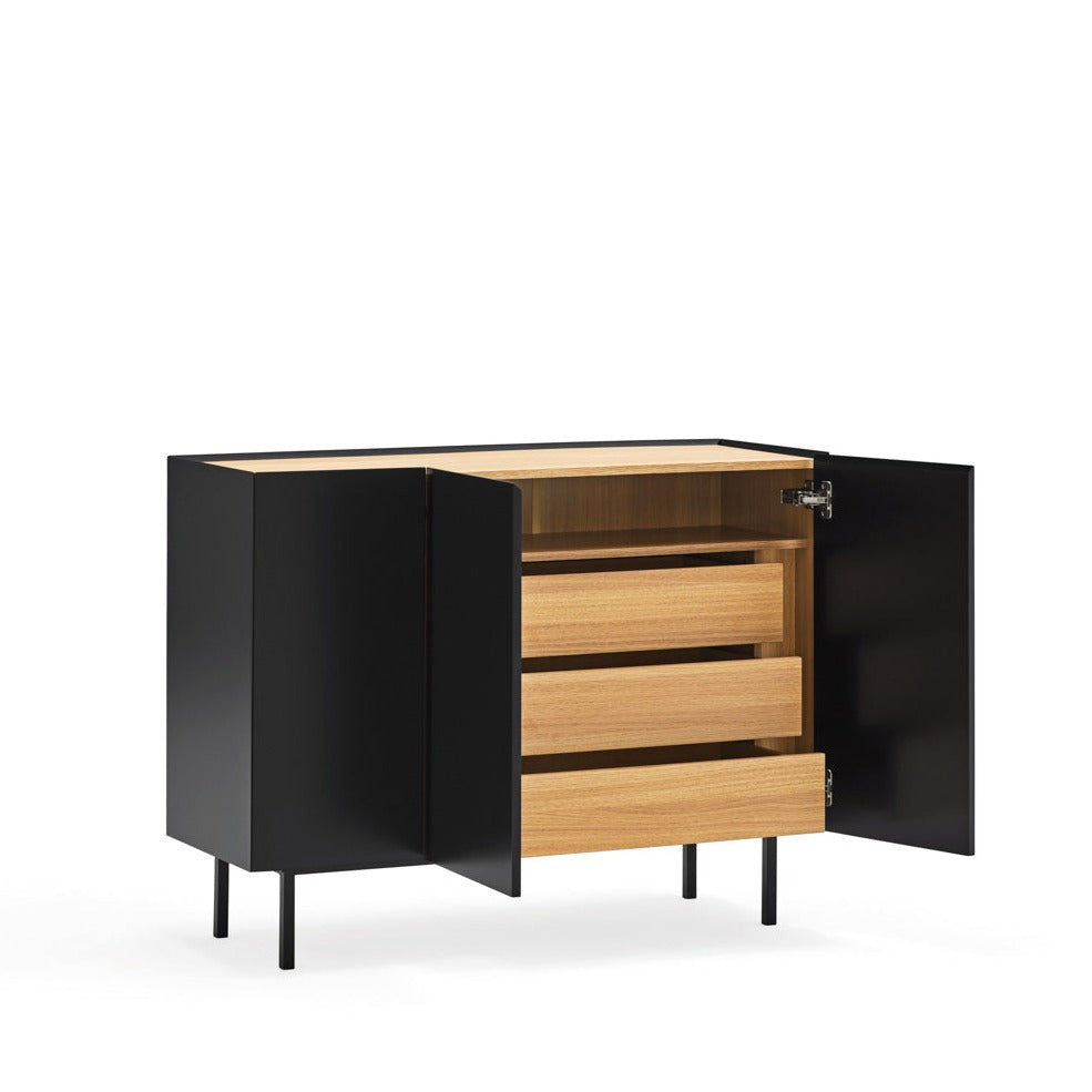 Buffet 3 portes 110x40 cm Arista de Teulat noir