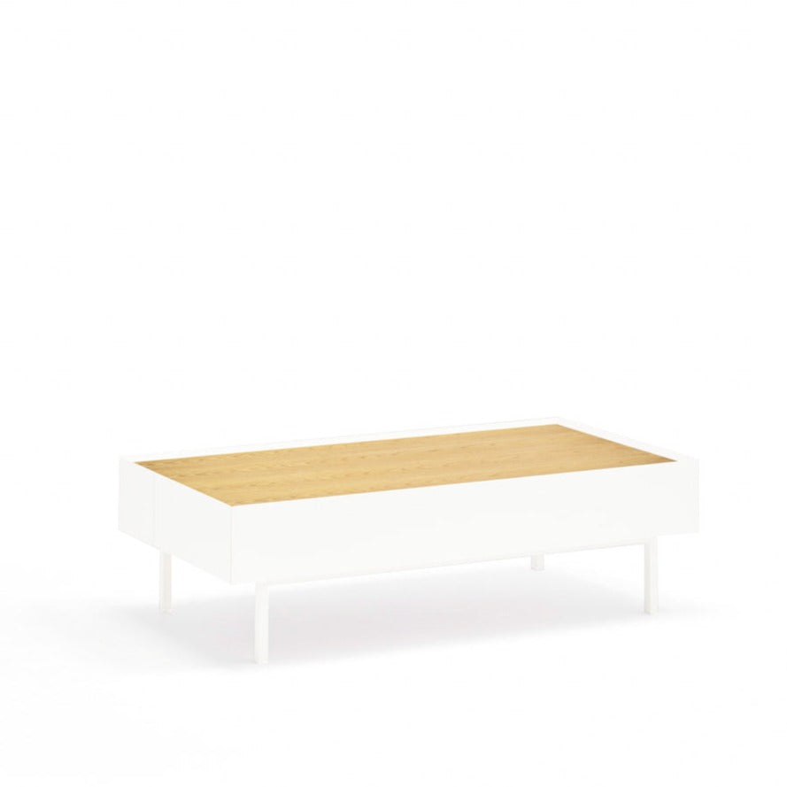Table basse de salon rectangulaire 110x60 cm Arista de Teulat blanche