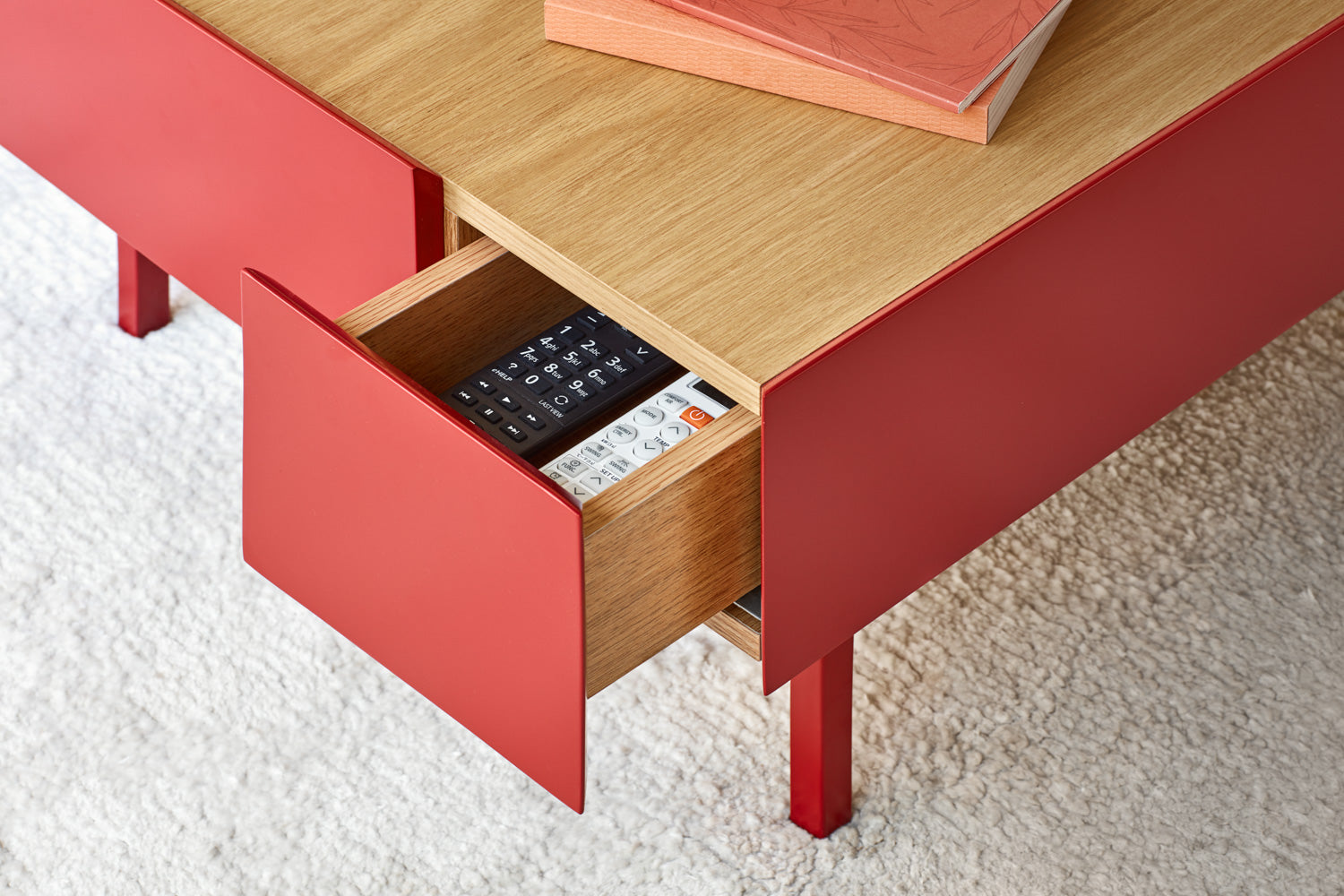 Table basse de salon 110x60 cm Arista Teulat rouge