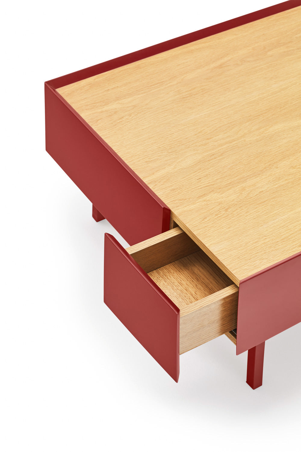 Table basse de salon 110x60 cm Arista Teulat rouge