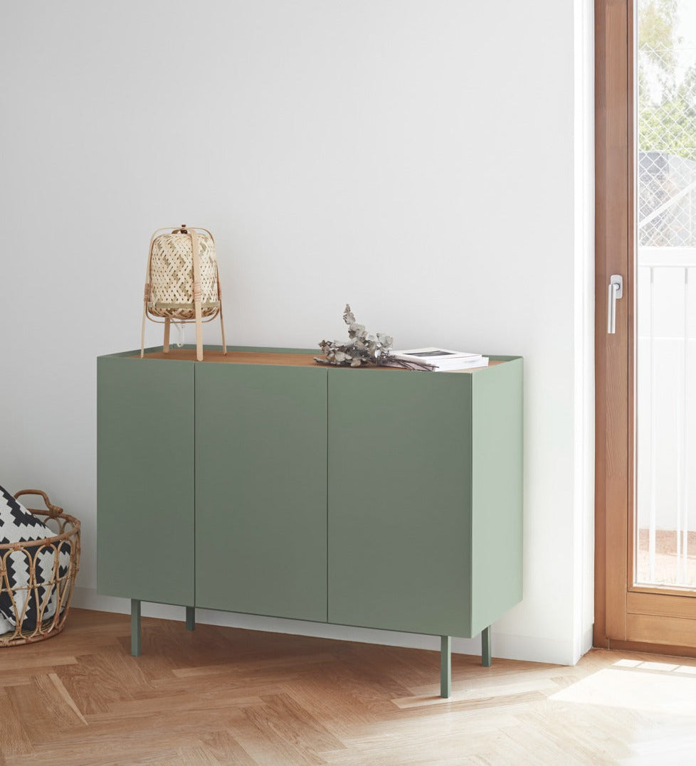 Buffet 3 portes 110x40 cm Arista de Teulat vert