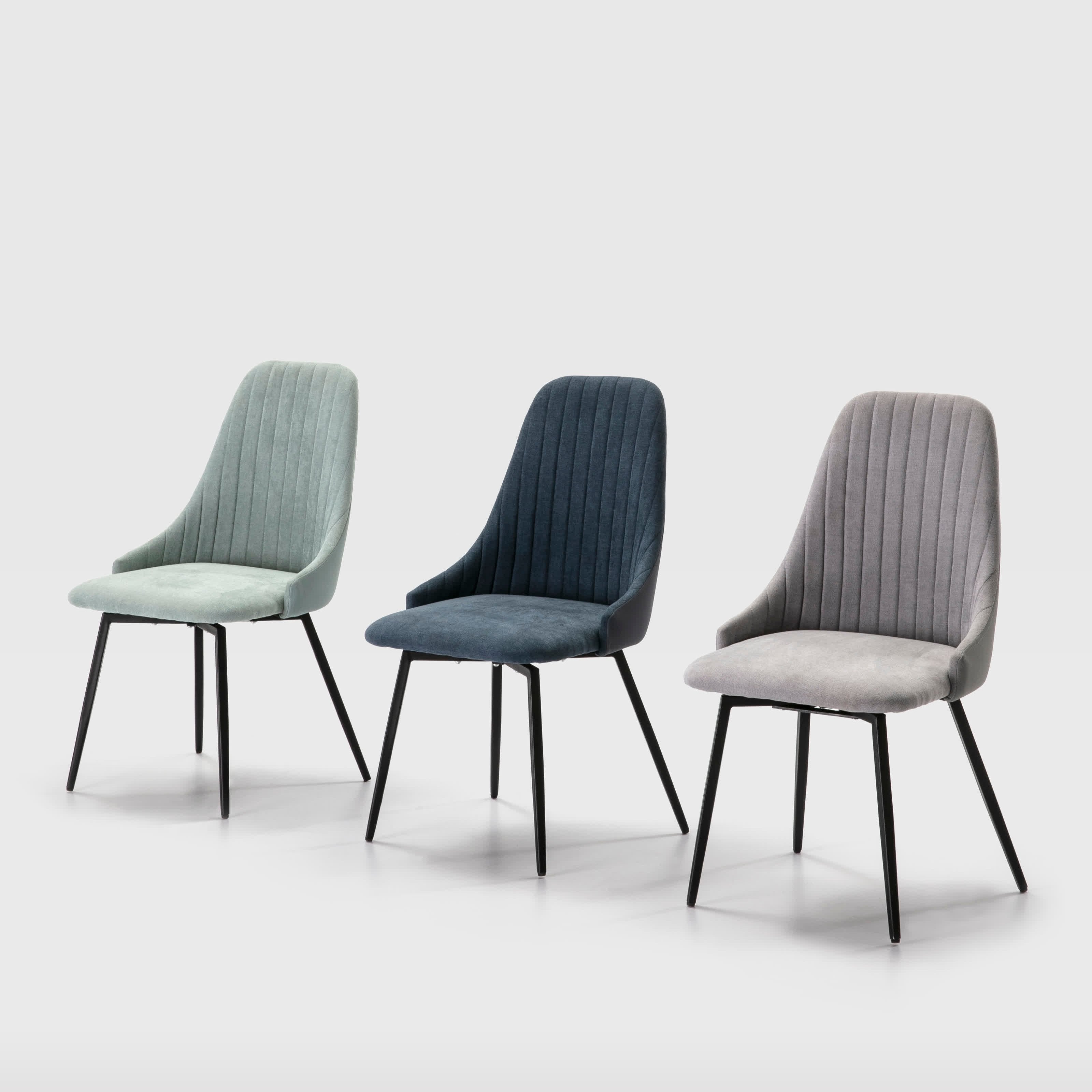 Set di 2 sedie in tessuto con gambe in metallo Elisa 43x44 h90 cm