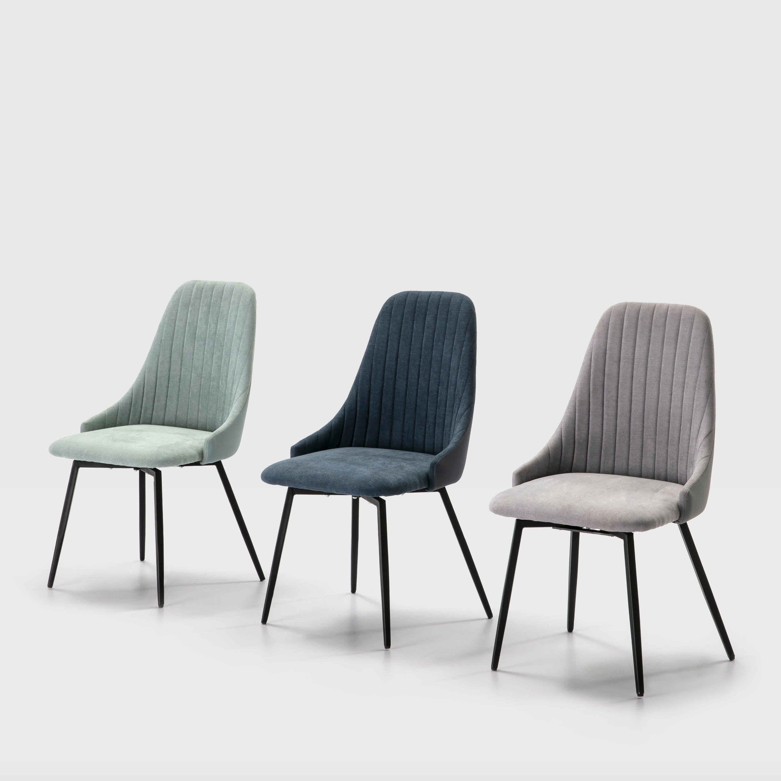 Set di 2 sedie in tessuto con gambe in metallo Elisa 43x44 h90 cm