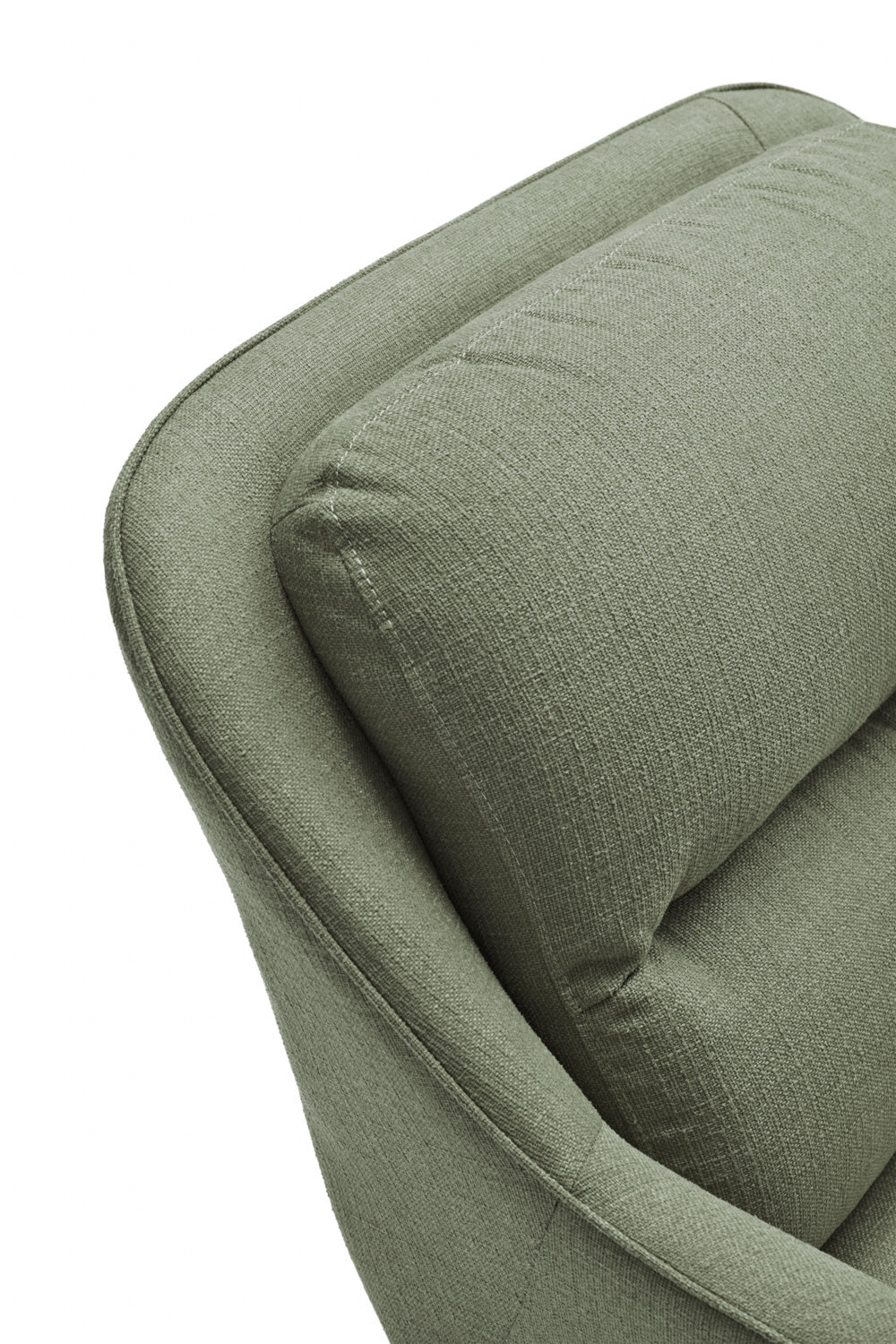 Fauteuil moderne Sadira avec accoudoirs en tissu vert