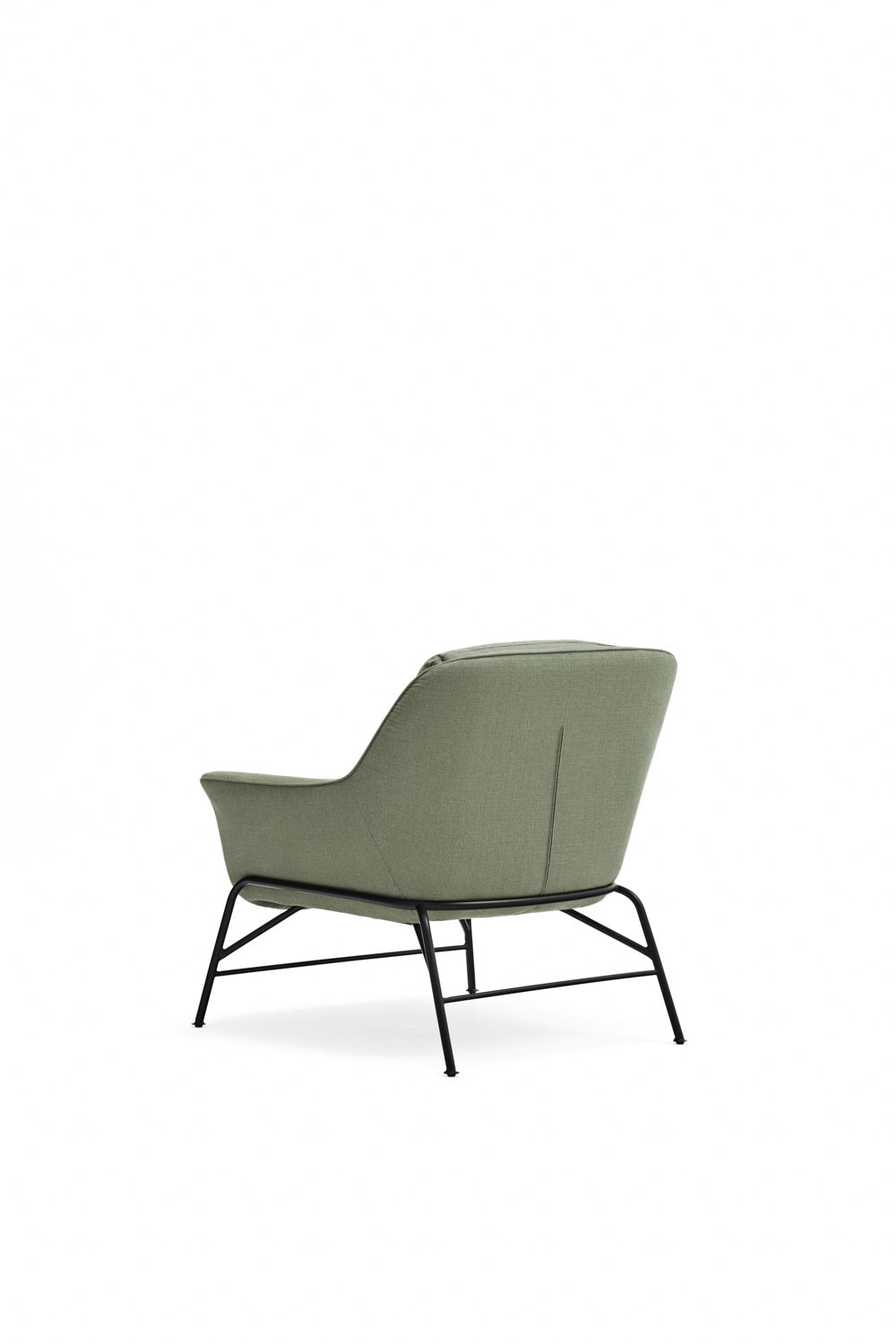 Fauteuil moderne Sadira avec accoudoirs en tissu vert