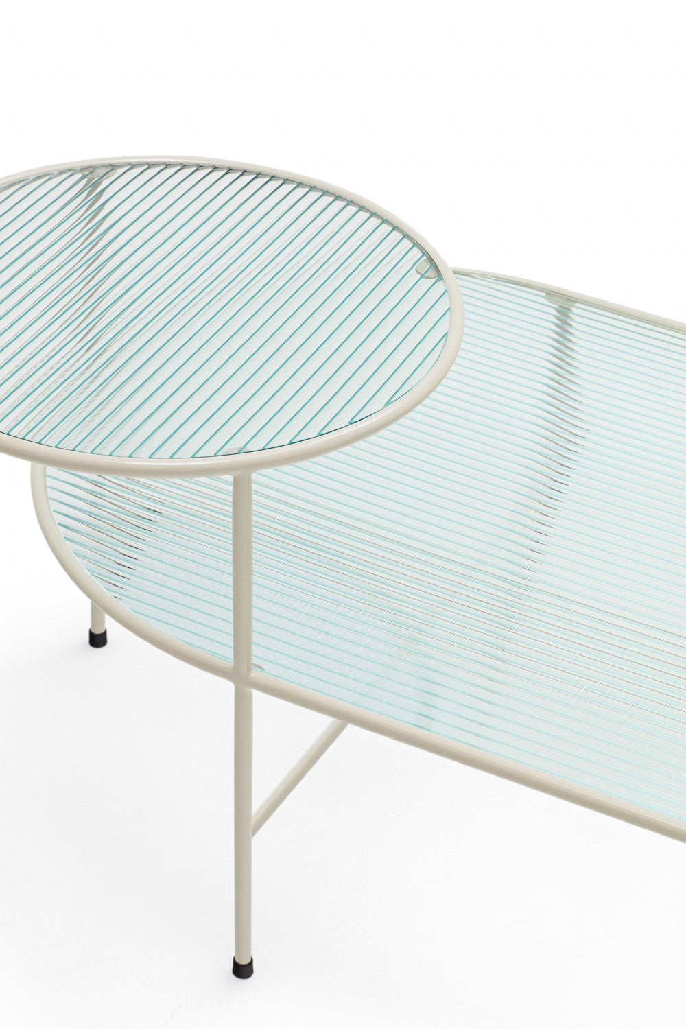 Lot de 2 tables basses 120x60 cm Nix de Teulat crème