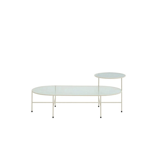 Lot de 2 tables basses 120x60 cm Nix de Teulat crème