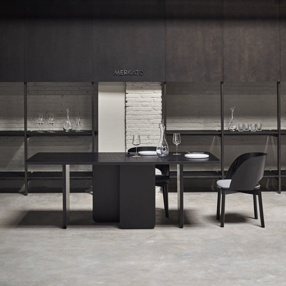 Table à manger 6 places 200x100 cm Arq de Teulat en bois naturel noir