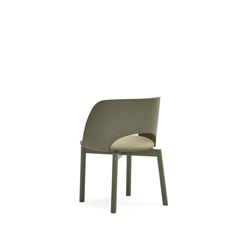 Lot de 2 chaises 50x78 h45 cm Dam en frêne vert olive