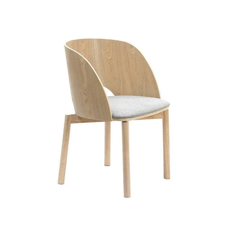Lot de 2 chaises 50x78 h45 cm Dam en frêne naturel et assise gris clair